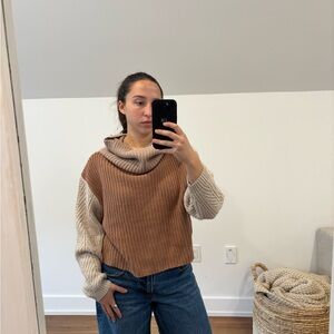 moon & madison Two-Tone Cowl Neck Sweater